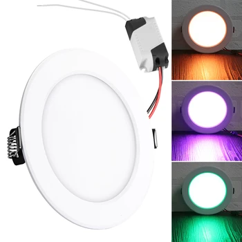 

Modern Indoor Lighting 5W 10W 18W Round RGB LED Panel Light Remote Control Embedded LED Ceiling Light AC85-265V