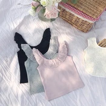 

2020 New Baby Girls Ruffles T-Shirt Summer Sleeveless Kids Girls Top Tees 1-7t