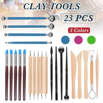 

23pcs Clay Tools Set Pottery Sculpting Ceramic Clay Carving Tools Set For All Levels DIY Art Crafts