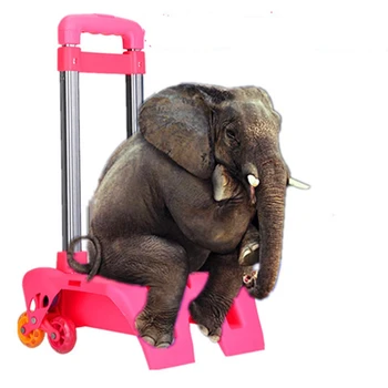 

B-LIFE Backpack Hand Truck Wheeled Cart Trolley Hand Aluminium Alloy Folding Trolley Cart for Schoolbag