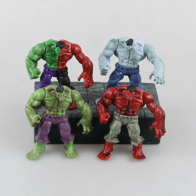 Avengers 2 Hulk Compound Rosso Grigio Verde Pvc Modello Action Figure Toys 4Pec/Set