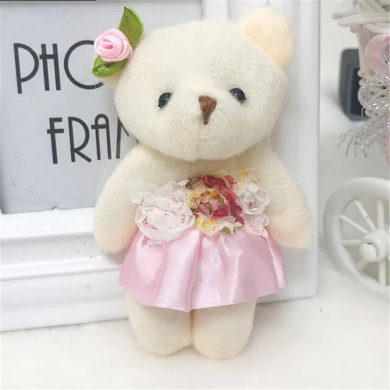 HANDANWEIRAN 1pcs 12cm creative wedding couple bear plush doll advanced pp cotton padded decorative pendant for 2