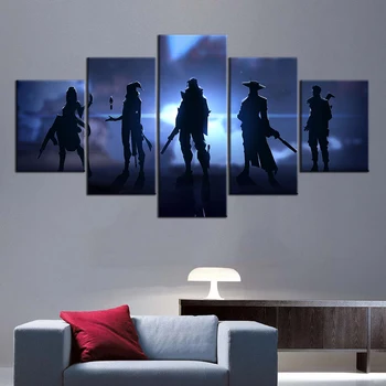

5 Pieces Valorant Oil Painting Game Posters Sage Jett Canvas Art Wall Stickers Room Decor Wall Art Home Decor