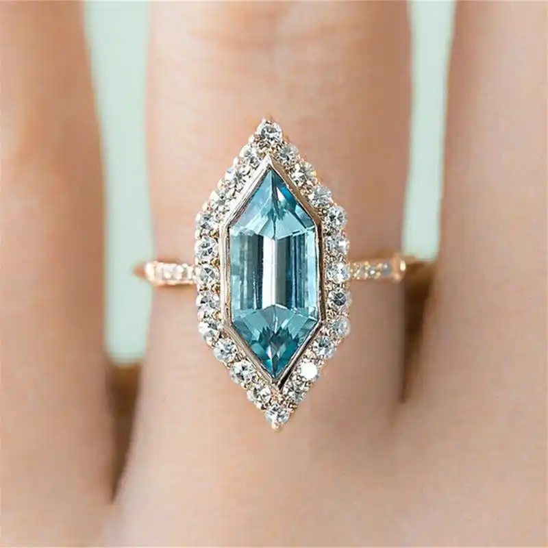 Великолепное ограненное кольцо Marquise для невесты обручальное ювелирное изделие