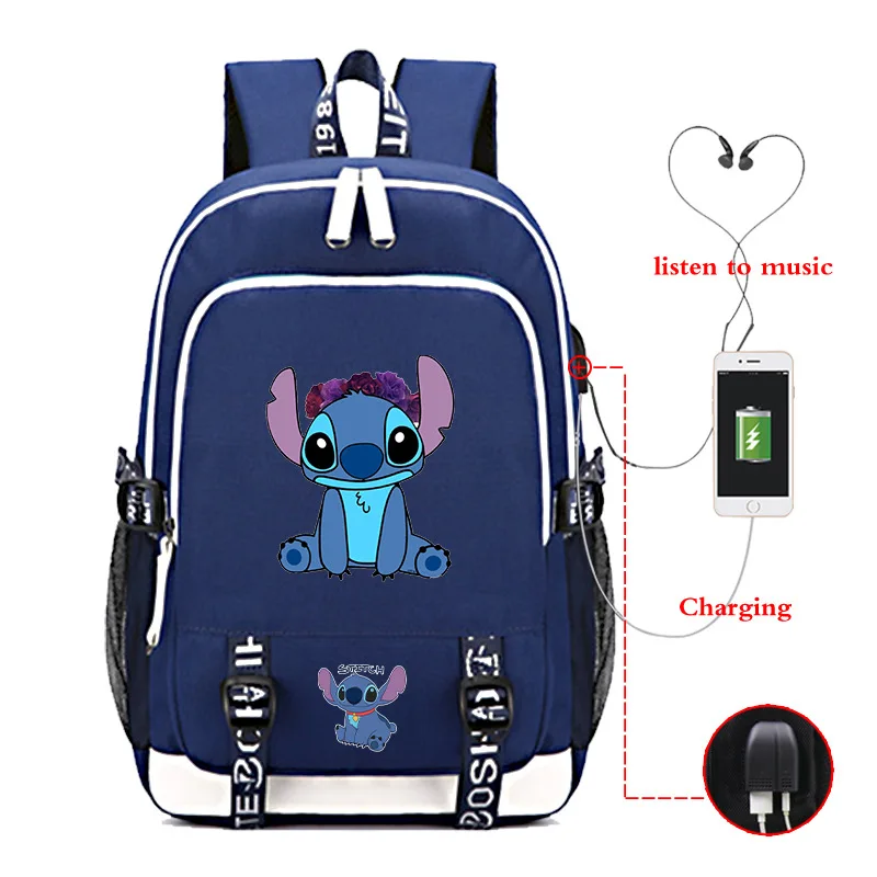 USB Charing Mochila стежка сумки школьный портфель с анимэ Путешествия стежка рюкзаки школьные рюкзаки для подростков девочек Sac Dos рюкзак для ноутбука - Цвет: 26