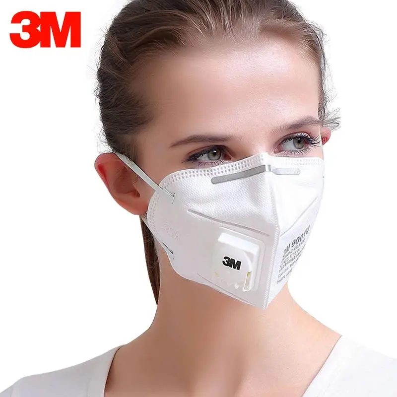

3M 9001V 1pc KN95 Particulate Respirator Protective Masks Safety Mask with Valve PM2.5 Haze Fog Dustproof Mouth Mask Outdoor