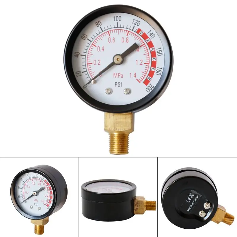 0200 Psi Pressure Gauge Air Gauge For Air Tank 1/8" Npt Bottom Mount 0