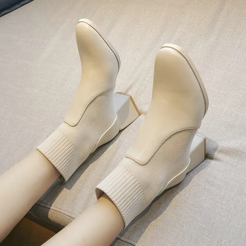 Tamaño 35-40 2020 nuevo cómodo de las mujeres de carrera botas para oficina de moda de Otoño de zapatos de mujer Zapatos de tacón alto Mujer tobillo Botas de lluvia