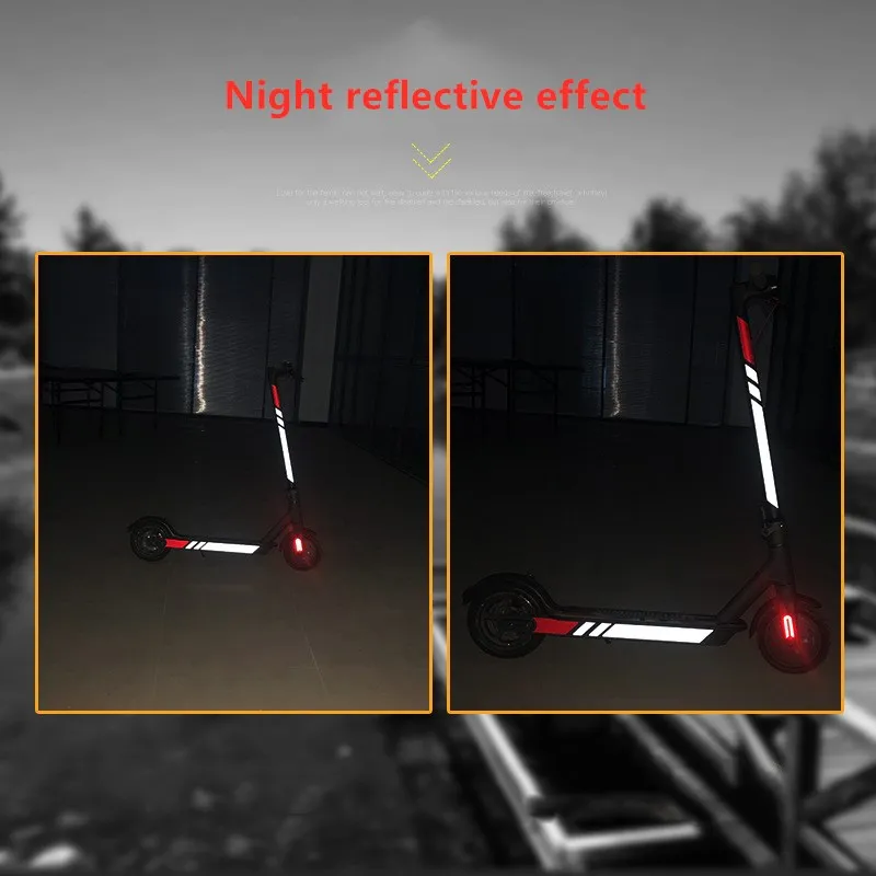 Scooter Sticker Reflective PVC Decal Waterproof Night Riding Warning Strip For Xiaomi Mijia M365