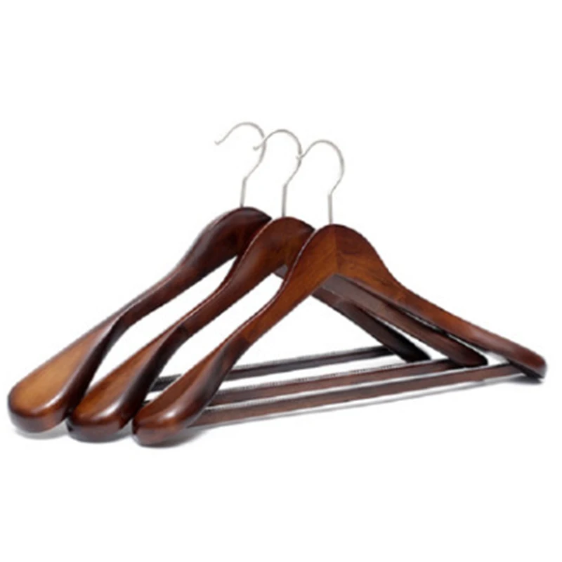 

6Pcs Wide Shoulder Wood Hotel Retro Storage Luxury Business Suit Home Hanger Adult Tissue Store Cabinet