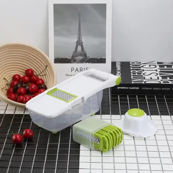 

Vegetable Mandoline Slicer 10in1 Spiralizer Cutter and Shredder Kitchen Interchangeable Blades Onion Potato Carrot Grater Dicer