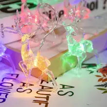 

LED Sika Deer Light String Xmas Tree Merry Christmas Decor For Home Happy New Year Christmas Elk-shaped Oranments Light Strip