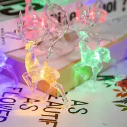 LED Sika Deer Light String Xmas Tree Merry Christmas Decor For Home Happy New Year Christmas Elk-shaped Oranments Light Strip