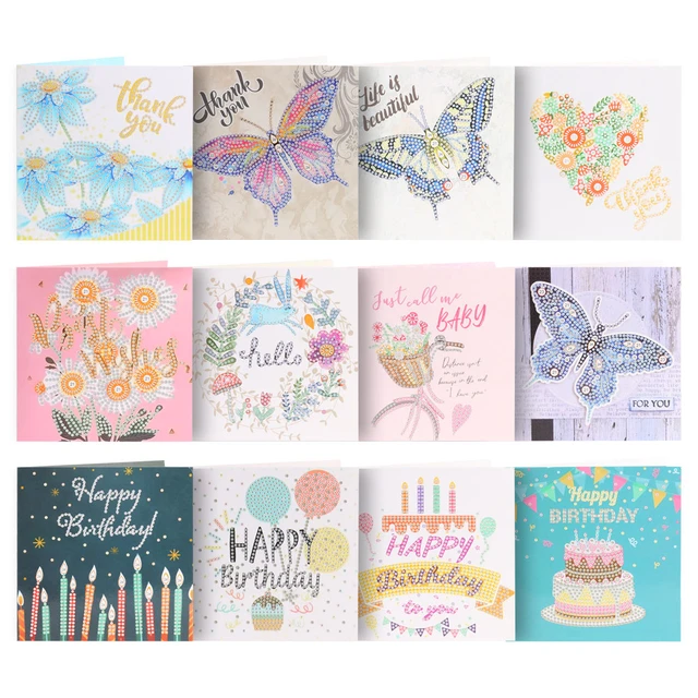 DIY Diamond Art Cards Art Craft Birthday 5D for Friends Adults