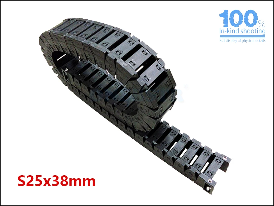 JFLO 1 Meter S25x25mm S25x38mm S25x57mm Drag Chain High-Speed Mute Towline Wire Carrier Cable Tanks Chain S25x77mm S25x103mm 16