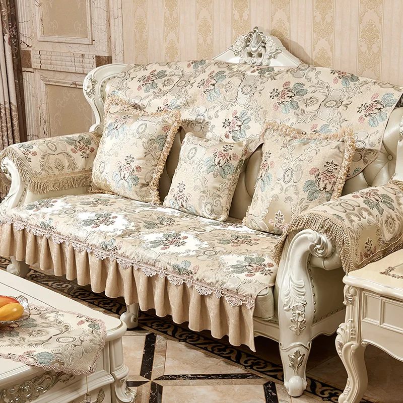 Роскошный Европейский чехол для дивана нескользящий 1 2 3 4 комбинированный