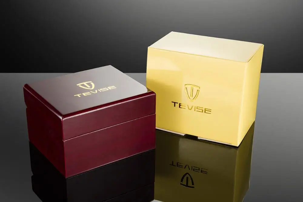 Tevise Топ бренд Роскошная коробочка для часов твердая бумага и деревянная коробка для подарочного инструмента регулировки