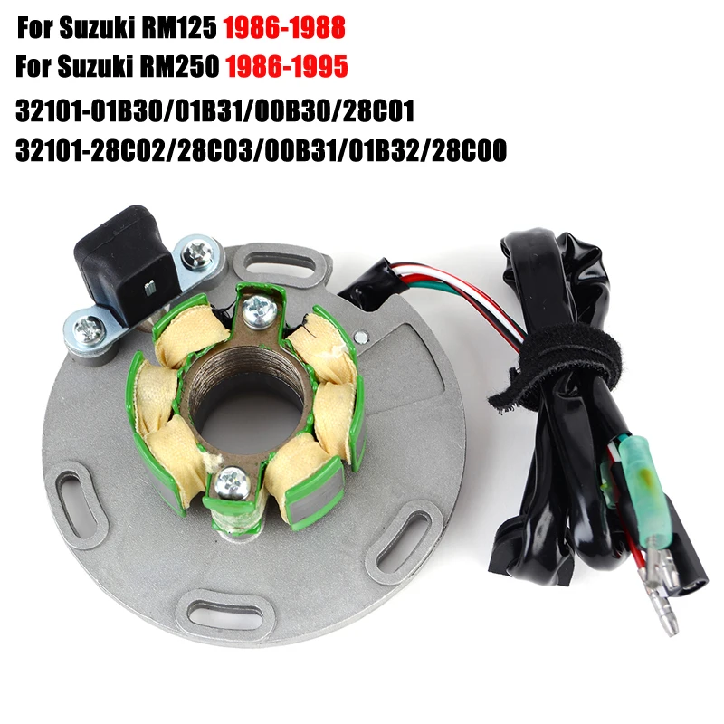 

Stator Coil For Suzuki RM125 RM250 1986-1995 1994 1993 RM 125 250 32101-28C00 01B32 00B31 28C03 28C02 28C01 00B30 01B31 01B30