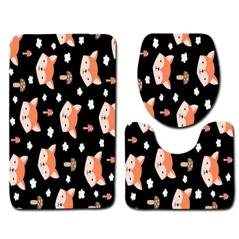 

Bathroom Mat Bathroom Mat Toilet Three-Piece Set Rugs Soft Floor Home Anti Slip Liner Foam Durable Cover Shower Carpets