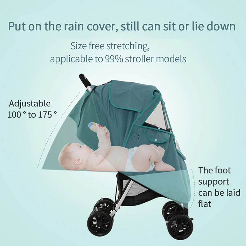 Дышащая детская коляска, дождевик, защита от ветра и пыли, теплая универсальная детская коляска, дождевик, аксессуары для детской коляски