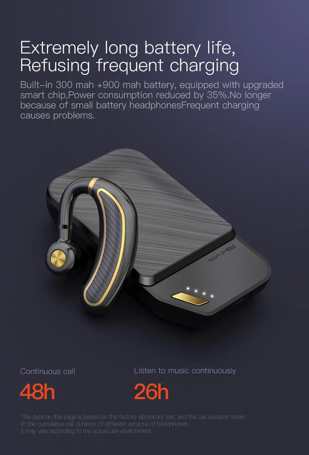 Bluetooth Headset with HD Mic Long Standby Business Style Wireless Designed For Sports Simple And Fashion F820