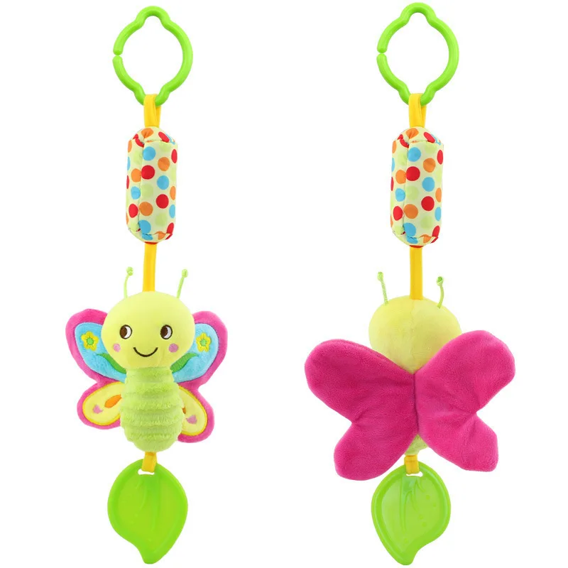 Baby Plush Toy Cartoon Animal Teether Wind Chime BB Toy Cute Kid Baby Crib Cot Pram Hanging Rattles Toys Wholesale