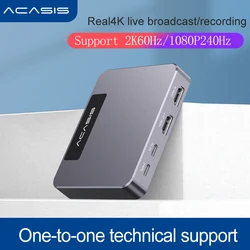 Acasis – enregistreur vidéo HD 4K, compatible HDMI avec carte d'acquisition externe de Type C, pour iPad, PC portable, téléphone, jeu, Streaming en direct 