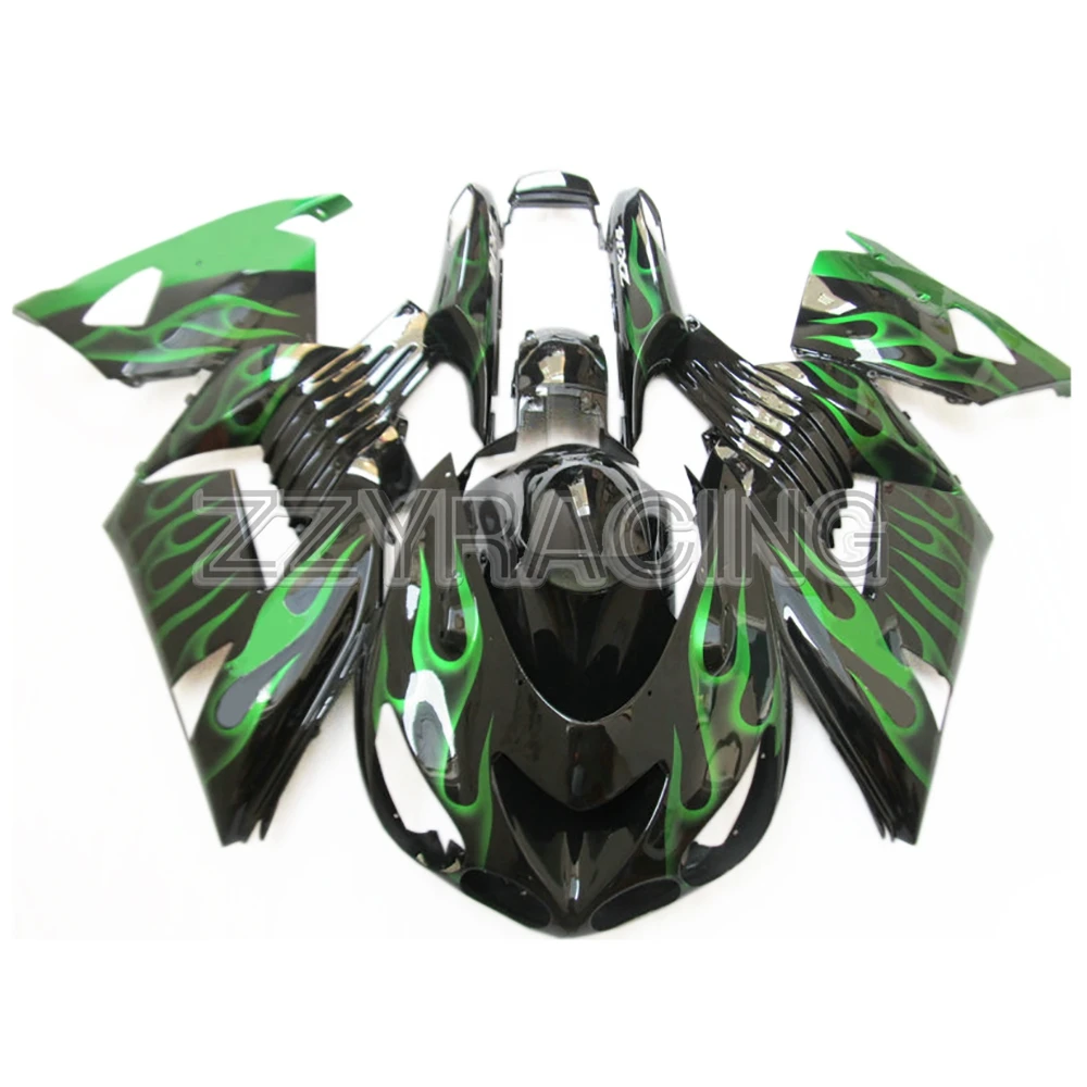

Complete Fairings Fit for Kawasaki ZX14R 2006 2007 2008 2009 2010 2011 Year ZZ-R1400 06 - 11 ABS Plastic Black Green Flames