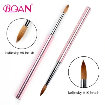 

BQAN 1 Pc Acrylic Nail Art Brush Kolinsky Sable Hair #8/#10 Manicure Nail Art Sculpture Carving Brush Tool Nail Painting Pen