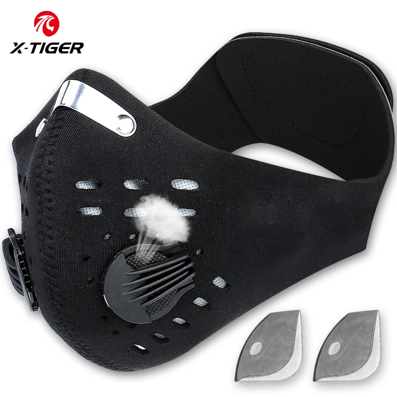 

X-TIGER KN95 Antiviral Coronavirus Cycling Face Mask Sport Training Anti-Pollution Running Mask With Activated Carbon Filter
