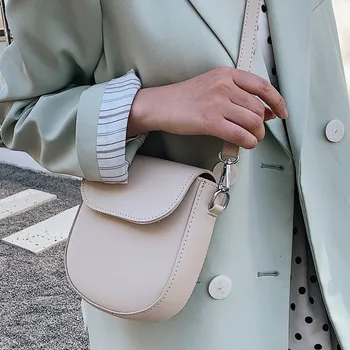 

Saddlebags 2020 new retro shoulder trend simple shoulder bag women leather handbags PU