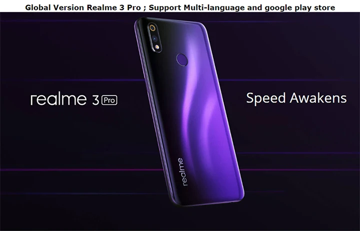 Глобальная версия REALME 3 pro 6,3 ''4/64 GB смарт мобильный телефон 4045 мА/ч, 16+ 5 Мп двойной Камера VOOC Быстрая зарядка 3,0 мобильный телефон