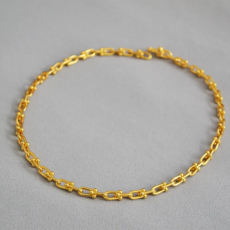 

Bebeoso High Quality gold u-shaped lock chain necklace for Women Jewelry European and American niche lady Accessorie