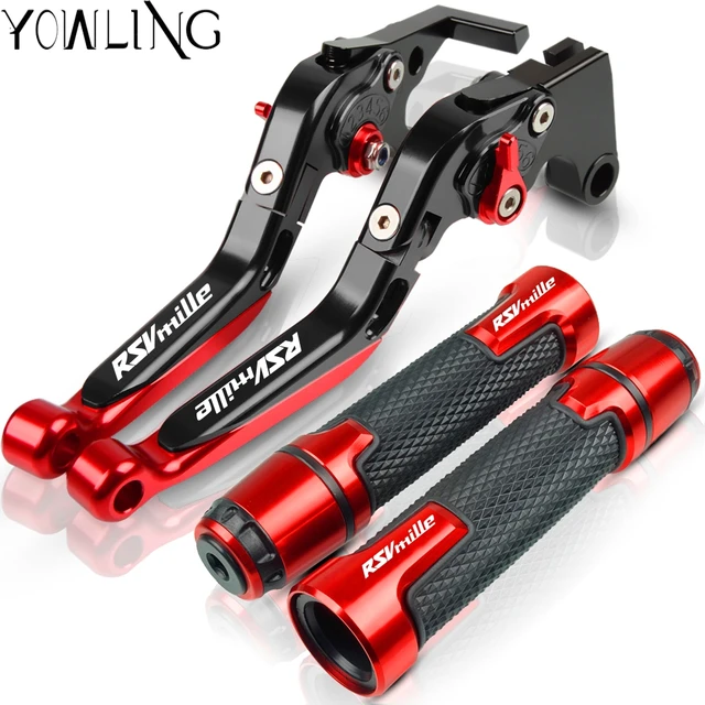Motorcycle Accessories Extendable Brake Clutch Levers Handlebar Hand Grips For Aprilia RSV MILLE / R 1999 2000 2001 2002 2003