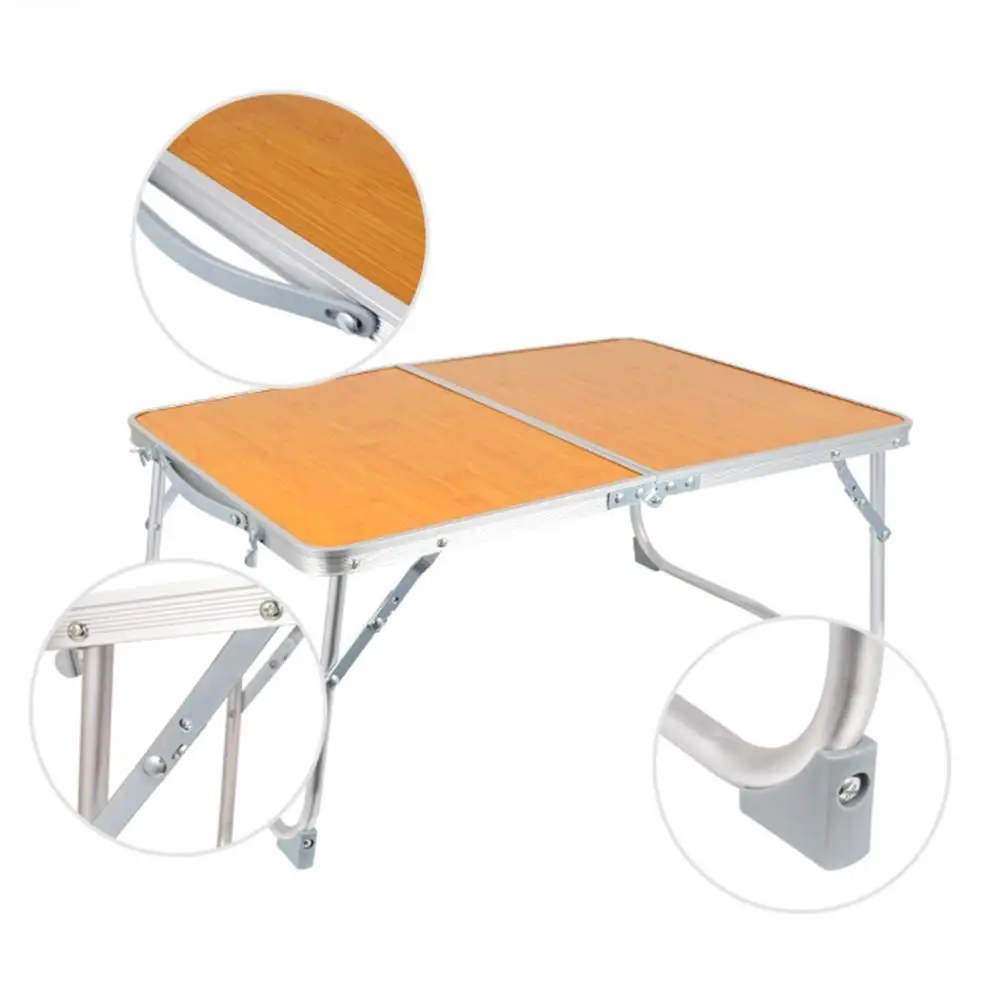 Portable Folding Table Furniture Barbecue Multifunctional Small Collapsible Bamboo Table for Outdoor Camping