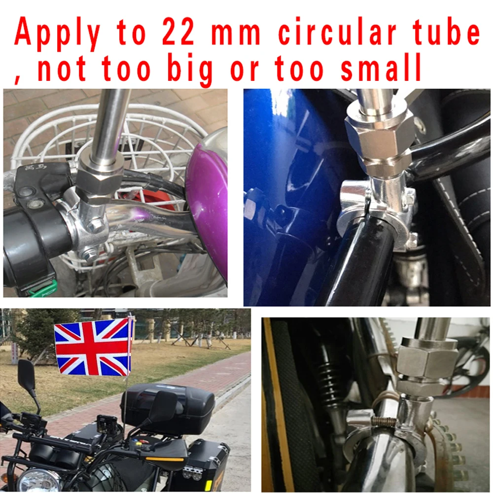 1m1.2m1.6mMotorcycle Flagpole Telescopic Polestainless steel metallic locomotive antenna bicycle bike karting pole