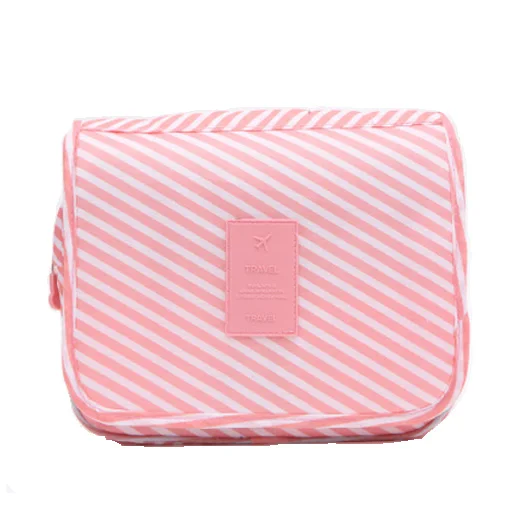 Pink stripe Высококачественная косметичка для макияжа, висящая косметичка, водонепроницаемая большая косметичка для путешествий, косметичка для личной гигиены, сумка-Органайзер - Цвет: Pink stripe
