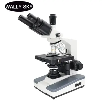 40X-1600X Trinocular Microscope LED Lab Compound Microscope Binocular Biological Microscopes with Two-Layer Mechanical Stage 20x 40x sector base binocular stereo microscope pcb microscope cell phone mobile phone repair with top and bottom led light