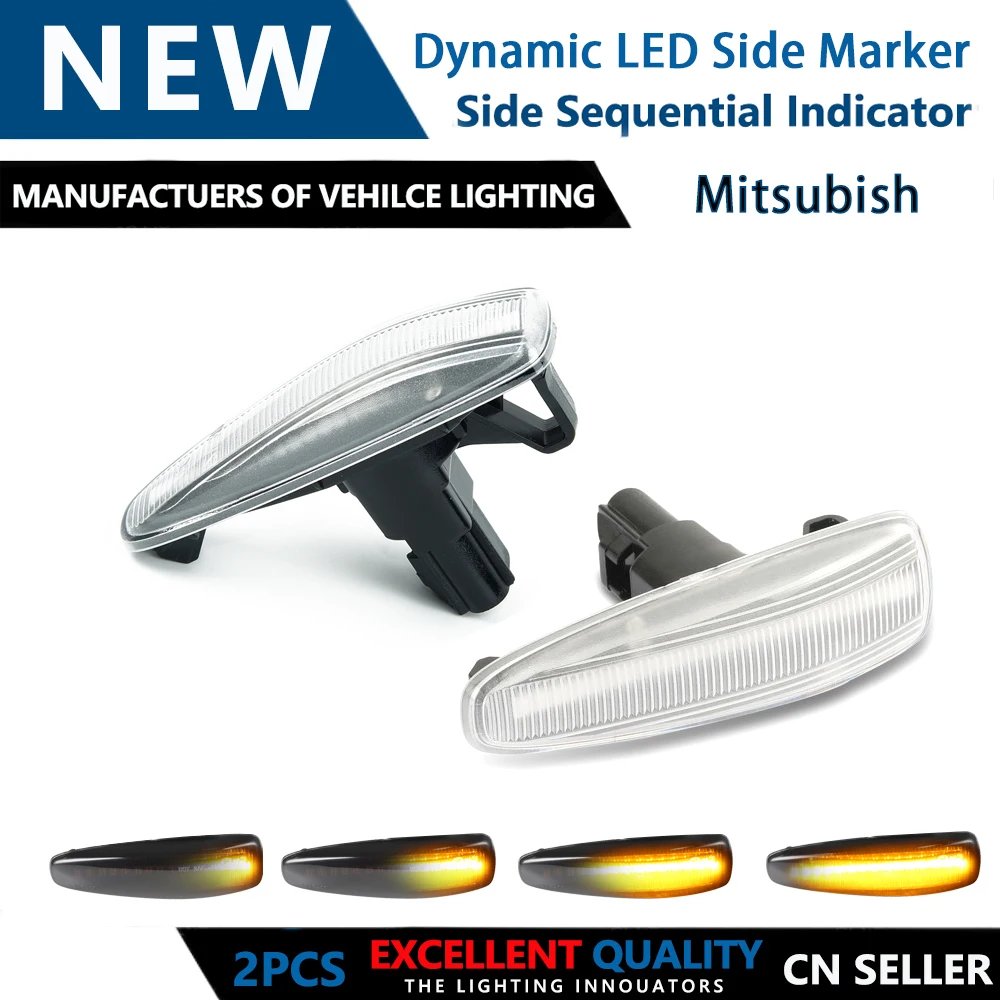

2Pcs Dynamic Side Marker Light Sequential Blinker Lamp For Mitsubishi Lancer Including Evolution XOutlander Sport Pajero ASX