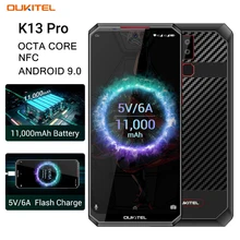 6,41 дюймов OUKITEL K13 Pro 4G мобильный телефон Android 9,0 Восьмиядерный 4 Гб ОЗУ 64 Гб ПЗУ 16 Мп задняя камера 11000 мАч аккумулятор смартфон