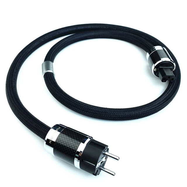 $69.42 HiFi Audio Power Cable FURUTECH Alpha PS-950-18's Top Carbon Fiber AC US & EU Plug