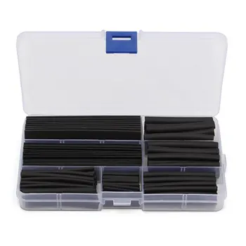 

150 pcs/lotBlack Polyolefin Shrinking Assorted Heat Shrink Tube Wire Cable Insulated Sleeving heat shrink tubing Set
