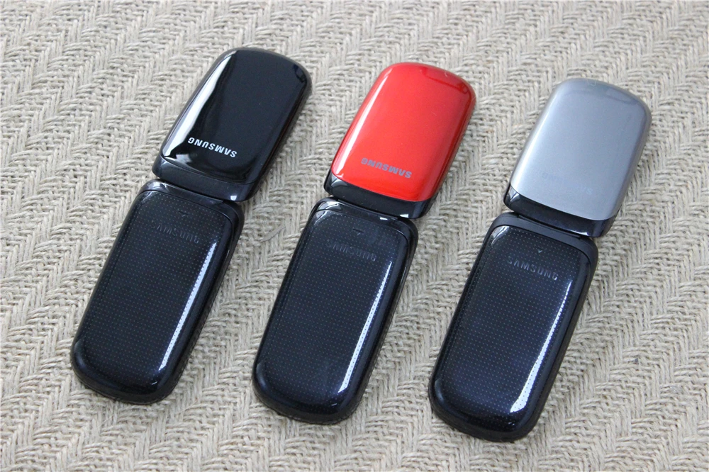 Samsung E1150 Original Unlocked E1151 GSM 1.43 Inches 800mAh Mini-SIM Multi-color Used Old Flip Mobile Phone