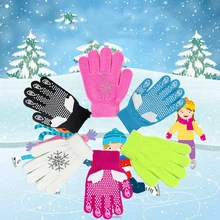 Детские Водонепроницаемые зимние теплые перчатки для катания на лыжах с защитой от холода, горячая фиксация, трикотажные перчатки для катания на коньках, спортивные перчатки для катания на лыжах