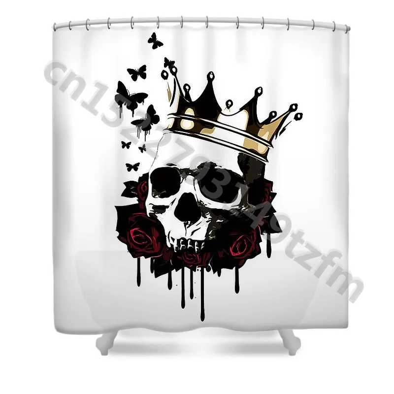 Waterproof Shower Curtains Bone Skull Shower curtain Print Polyester Fabric Bathroom Curtain With 12 Hooks