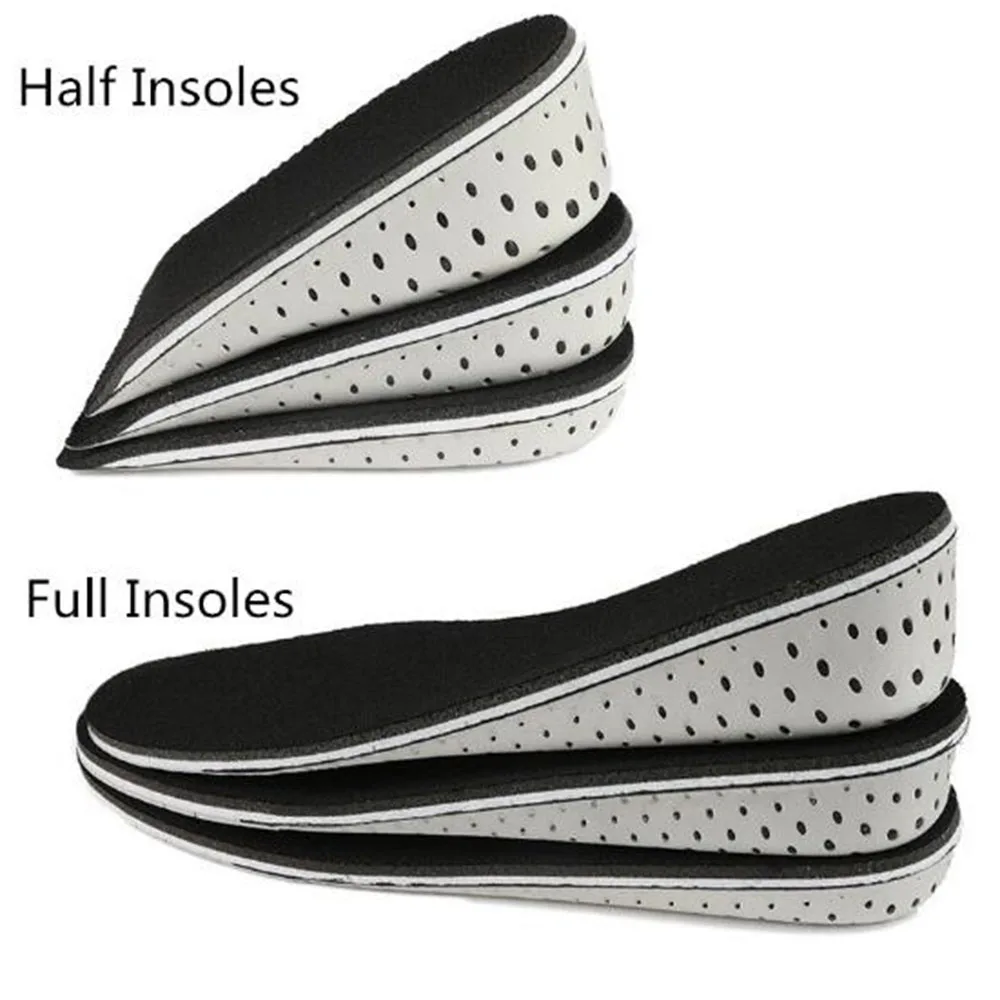 1 Pair Shoe Insoles Breathable Half Insole Heighten Heel Insert Sports Shoes Pad Cushion Unisex 1-4.5cm Height Increase Insoles