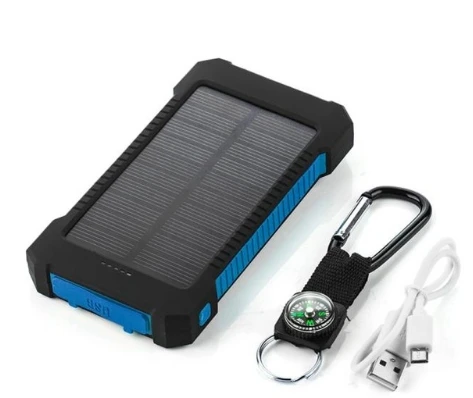 20000mAh Solar Power Bank Waterproof Solar Charger Dual USB Ports External Charger Powerbank for Smartphone with LED Flashlight power bank 10000 Power Bank