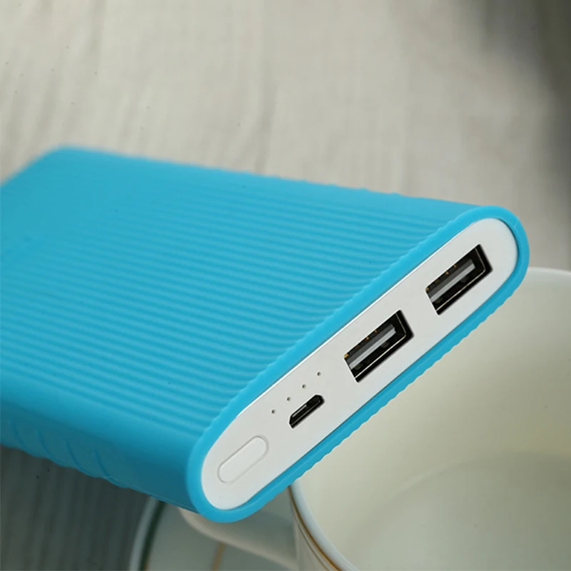 Защитный чехол для нового Xiaomi power Bank 2 10000 MAh двойной USB порт силиконовый чехол для телефона power макет банка PLM09ZM
