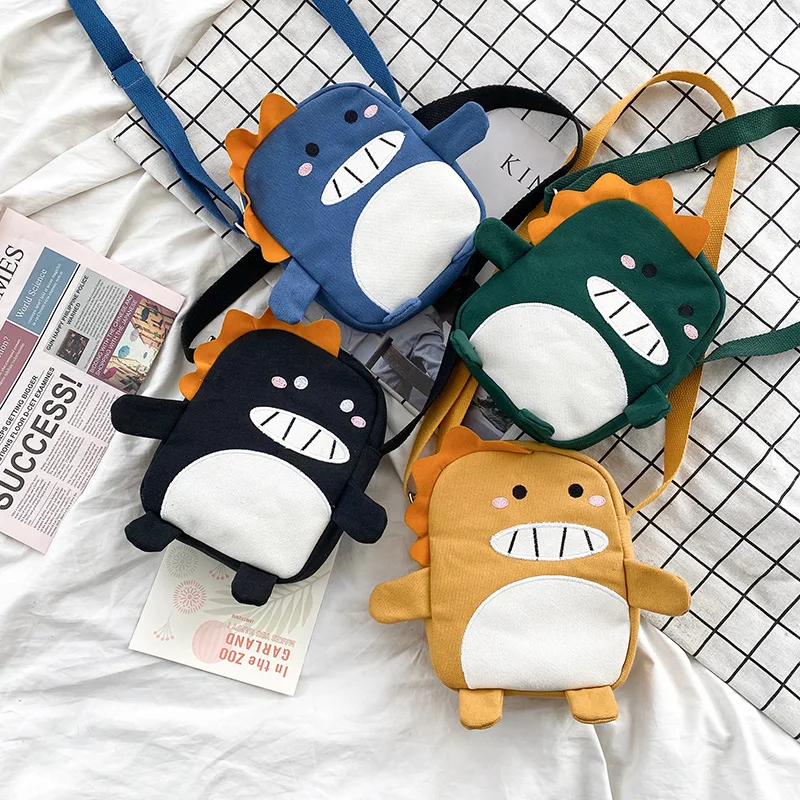 

Funny dinosaur Canvas Handbags Women Mini Lightweight square bag Shopping Bags Small Messenger Bags for Girls Purse 2020 new