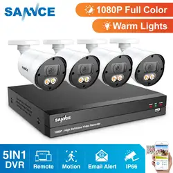 SANNCE 8CH 1080P полноцветная система видеонаблюдения ночного видения с 4 шт 1080P HD водонепроницаемые наружные камеры безопасности комплект